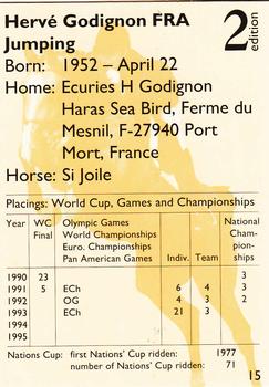 1995 Collect-A-Card Equestrian #15 Herve Godignon / Si Joile Back
